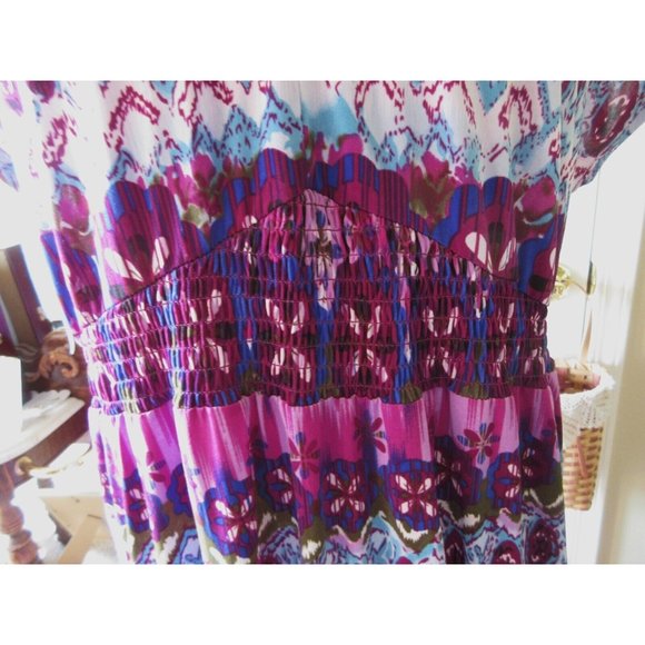 Elegant Tantrums Tie Dyed Sleeveless V-Neck Long Dress Multi-Color Size Medium - Picture 7 of 11